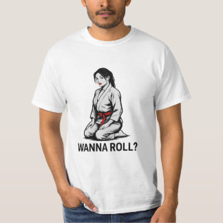 T-shirt Wanna Roll? – Stylish Judo Girl Art Tee