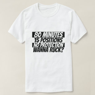 T-shirt Wanna Ruck Rugby Humour noir blanc