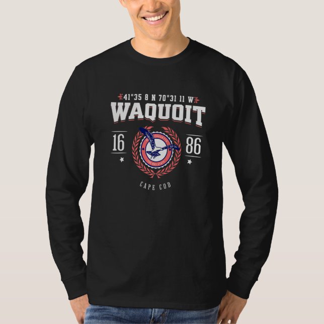 T-shirt Waquoit Massachusetts Cape Cod MA Nautical Beach S (Devant)