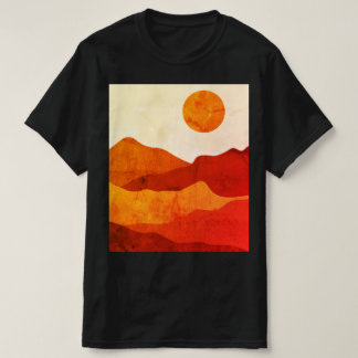 T-shirt Warm Abstract Boho Desert Mountains Landscape 