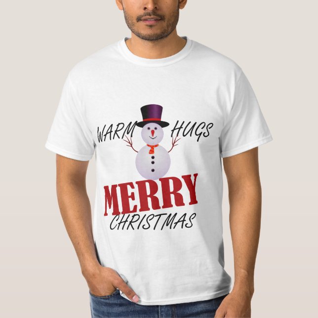 T-shirt Warm Hugs Joyeux Noël (Devant)