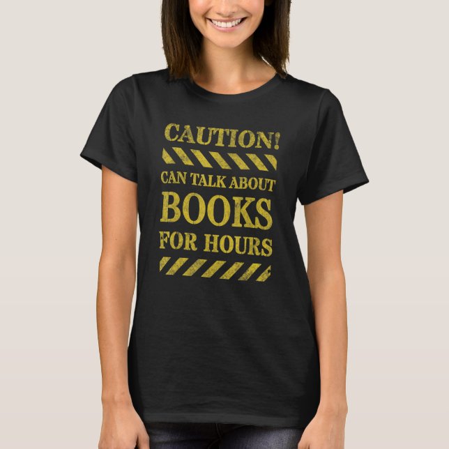 T-shirt Warning can talk about Books for hours Book  Libra (Devant)