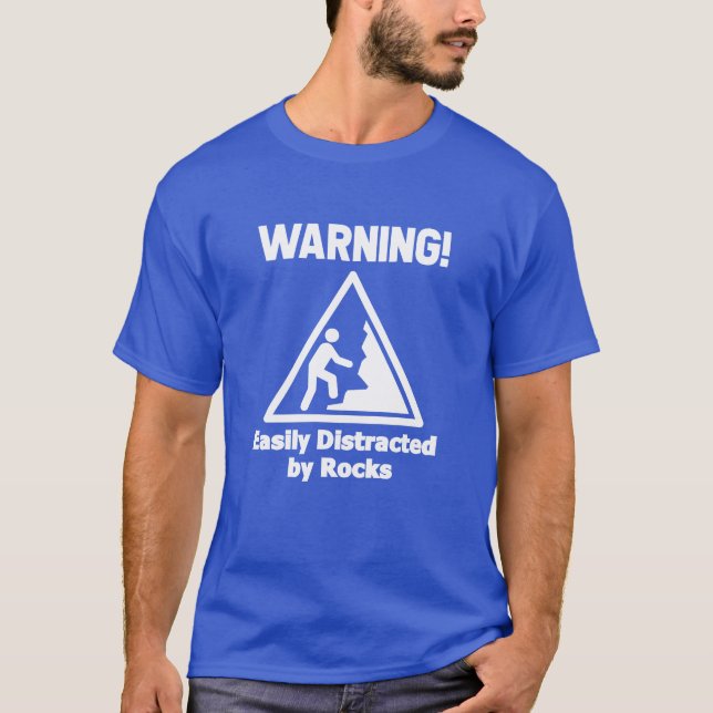 T-shirt Warning Easily Distracted By Rocks Geologist boy (Devant)