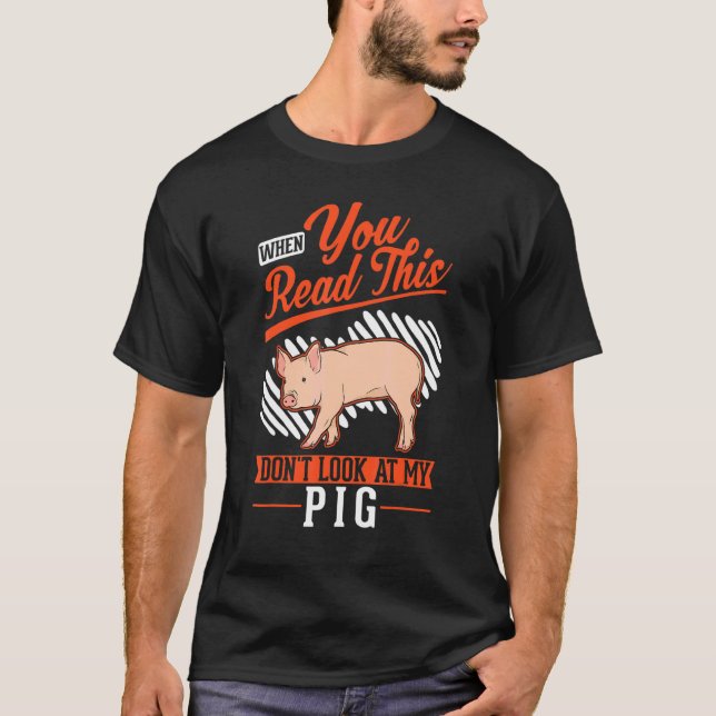 T-shirt Warning Piggy Farmer Pig (Devant)