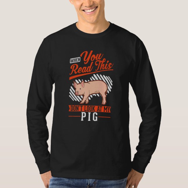 T-shirt Warning Piggy Farmer Pig   (Devant)
