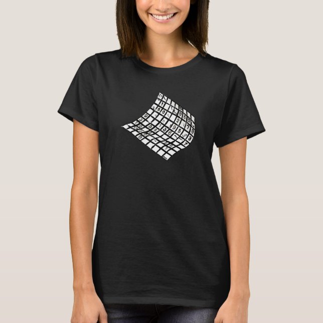 T-shirt Warped Lines Sudoku Grid (Devant)