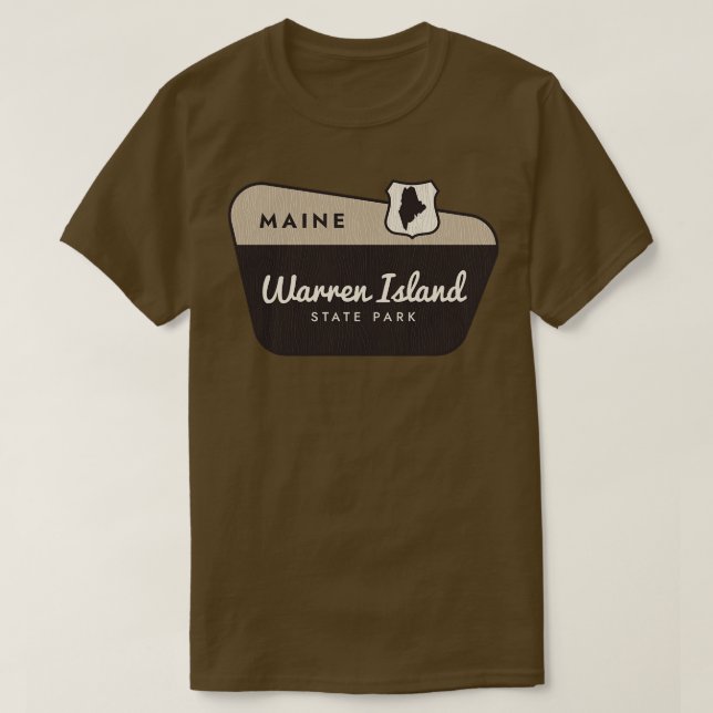 T-shirt Warren Island State Park Maine Affiche de bienvenu (Design devant)