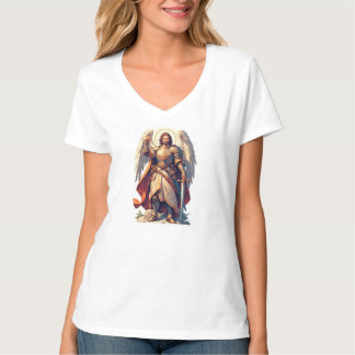 T-shirt Warrior Archangel Michael Women's V-Neck Tee Shirt