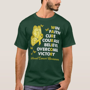 T-shirt Warrith Win Faith Cure Ribbon Cancer de l'enfance