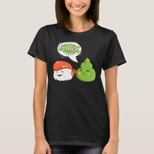 T-shirt Wasabi Saumon Sushi japonais Pâte de cheval Con