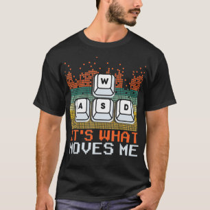 T-shirt WASD PC Gamer Cadeaux Vidéo Jeu Garçons Hommes Vin