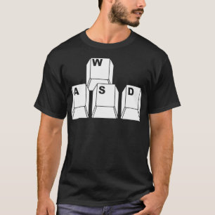 T-shirt WASD PC Ordinateur Tee Clavier Vidéo Jeu Drôle Gif