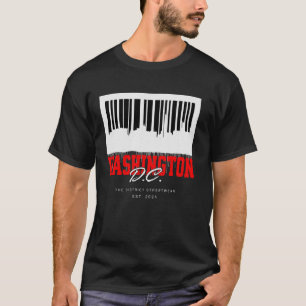 T-shirt Washington D.C. Code-barres Skyline Capitale Graff