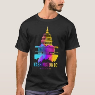 T-shirt Washington DC skyline Aquarelle Souvenirs US Cap