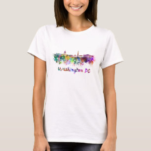 T-shirt Washington DC skyline in watercolor