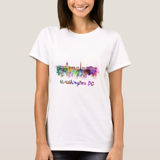 T-shirt Washington DC skyline in watercolor (Devant)