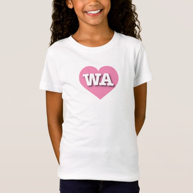 T-Shirt Washington Pink Heart - J'aime WA (Devant)