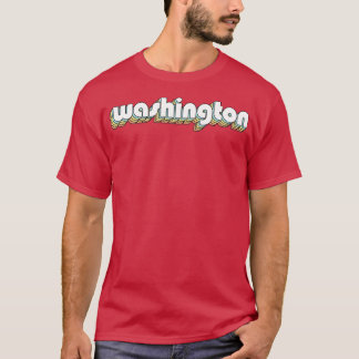T-shirt Washington Retro Rainbow Typographie style défraîc