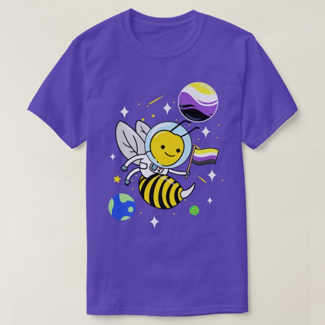 T-shirt Wasp Astronaut Nonbinary Pride  (Design devant)