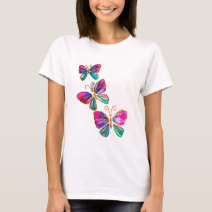 T - Shirt Wasserfarbenflatternde Schmetterlinge
