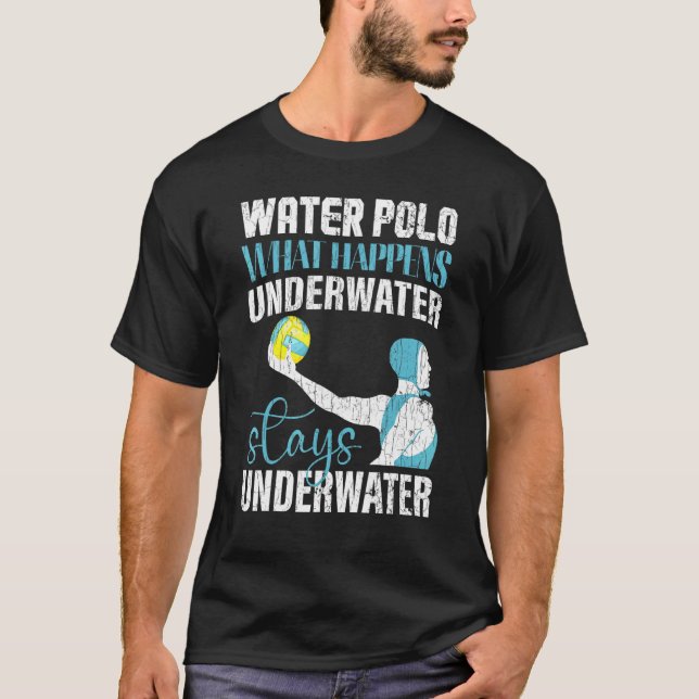 T-shirt Water Polo Ce qui se passe sous l'eau Joueur graph (Devant)