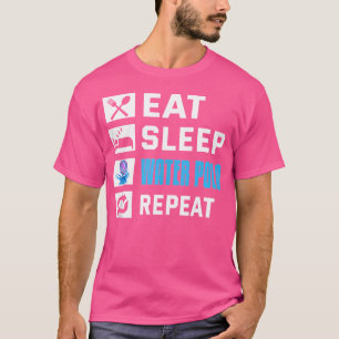 T-shirt Water Polo Drôle Manger Sleep Water Polo Player
