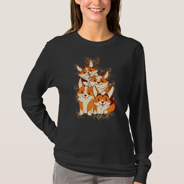T-shirt Water Splash Corgi Dog Pile (Devant)