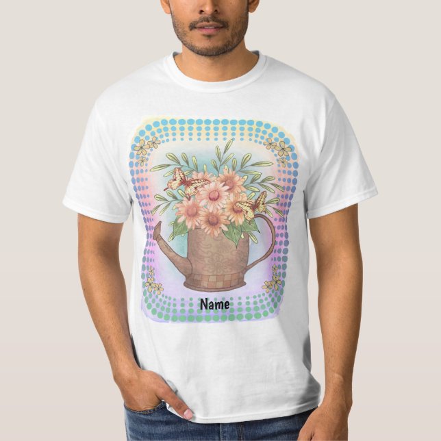 T-shirt Watercan Pink Daisies (Devant)