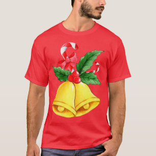 T-shirt Watercolor Bells Père Noël Christmas Tree Lights X