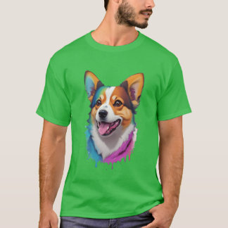 T-shirt Watercolor Chien vintage drôle