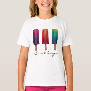 T-shirt Watercolor Cute Popsicle Glaces Creams