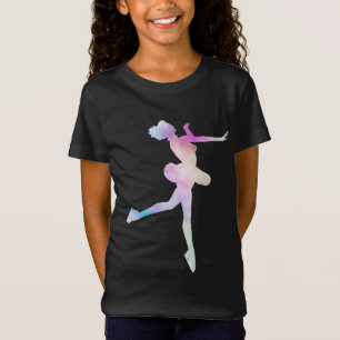 T-Shirt Watercolor Ice Skating Girl
