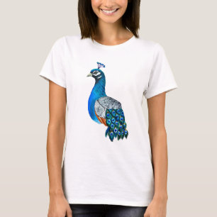 T-shirt Watercolor peacock