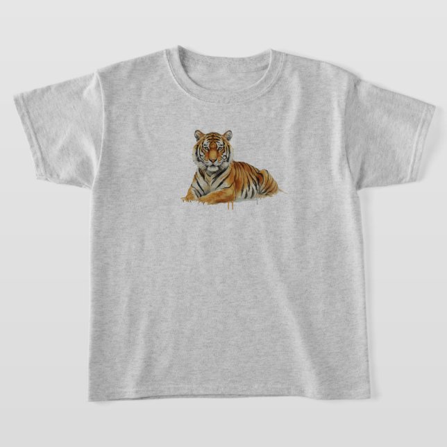 T-shirt Watercolor Tiger Illustration – Majestic Wildlife  (Poser)