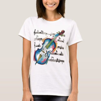 T-shirt Watercolor Violin Women's Basic
