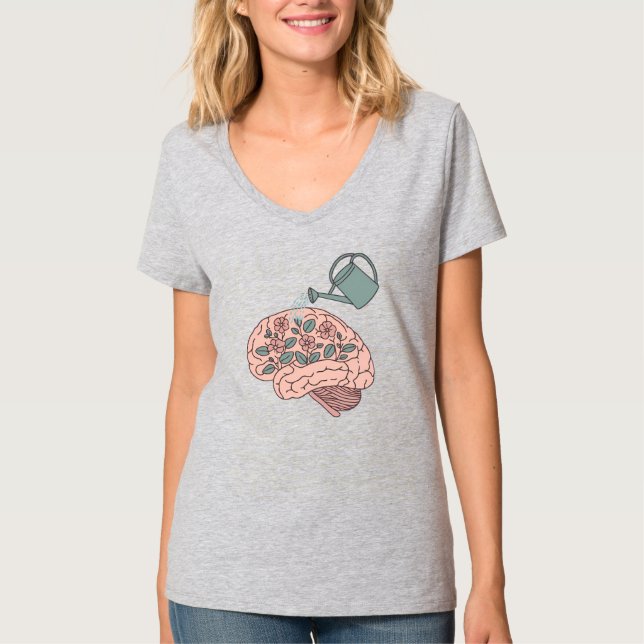 T-shirt Watering My Brain Cells - Mental Health Awareness (Devant)