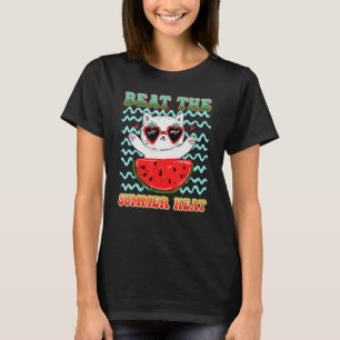 T-shirt Watermelon Beat The Summer Heat Cat Watermelon Day