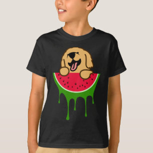 T-shirt Watermelon Golden Retriever, Amoureux des chiens, 