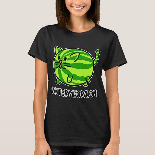 T-shirt Watermeowlon Cute Funny Chat Adorable (Devant)