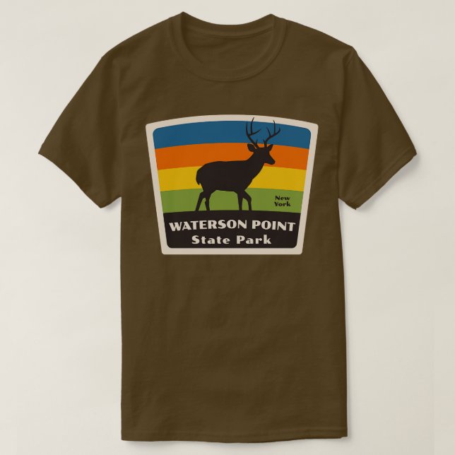 T-shirt Waterson Point State Park New York Roaming Deer (Design devant)
