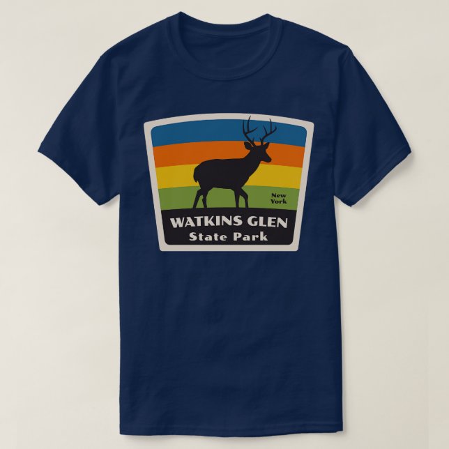 T-shirt Watkins Glen State Park New York Roaming Deer (Design devant)