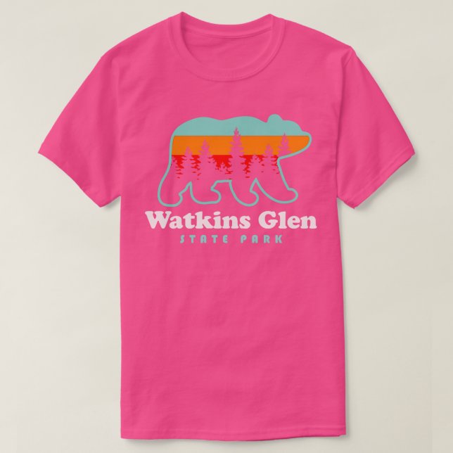 T-shirt Watkins Glen State Park Randonnée New York Retro B (Design devant)