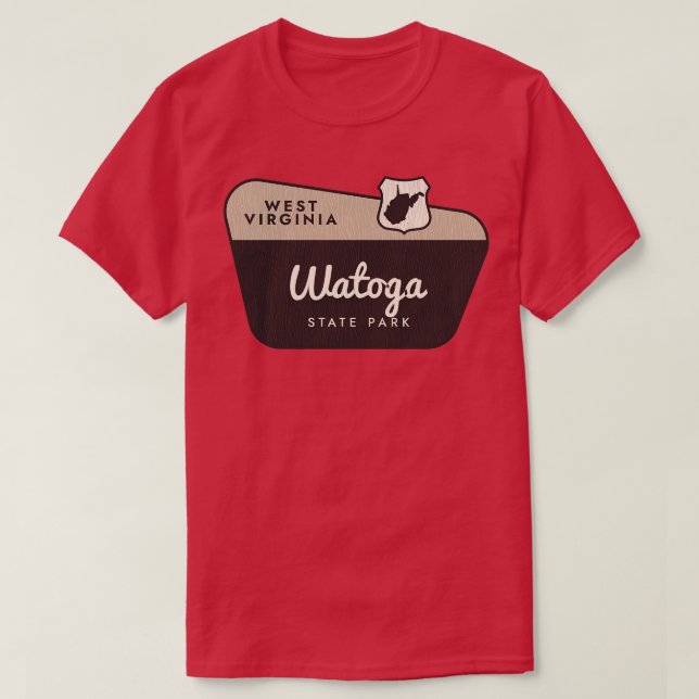 T-shirt Watoga State Park West Virginia Affiche de bienven (Design devant)