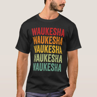T-shirt Waukesha County Wisconsin Rainbow Text Design