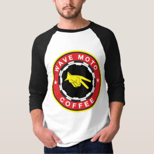 T-shirt Wave Moto Coffee Baseball T - WOOOT Fuel