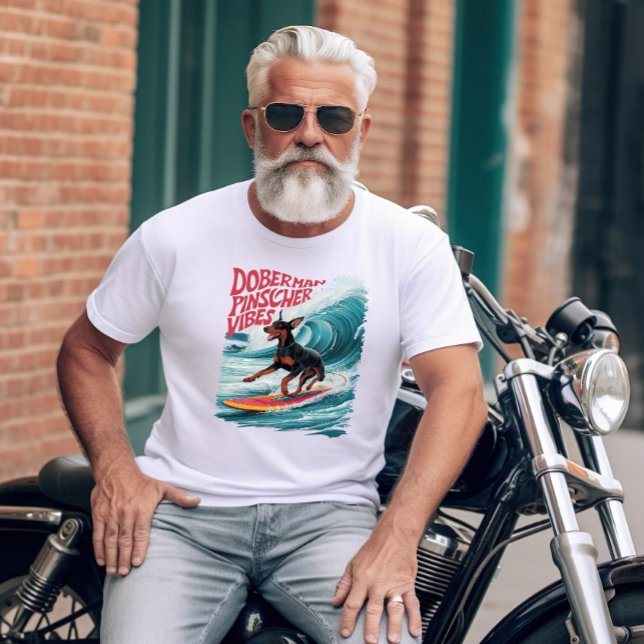 T-shirt Wave Rider : Doberman Pinscher Dog Surf en style (Créateur téléchargé)