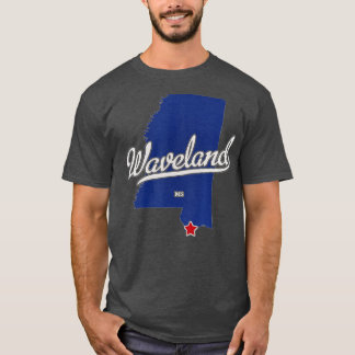 T-shirt Waveland Mississippi MS Map