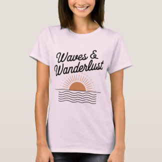 T-shirt Waves and Wanderlust Retro Beach Sunset