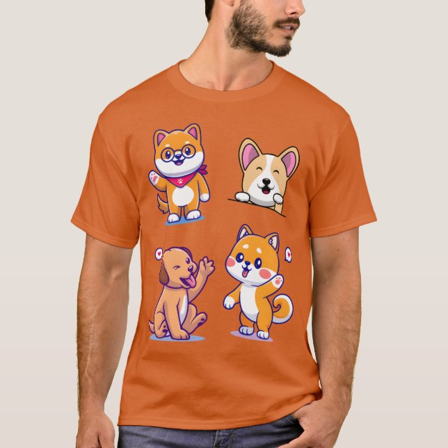T-shirt Waving Chien vintage rétro (Devant)
