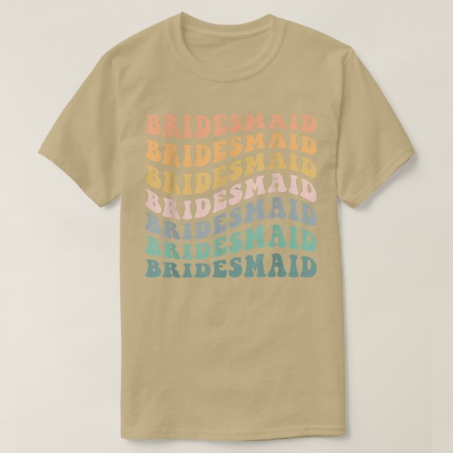 T-shirt Wavy Maid Of Honor Bride To Be Bridesmaid Bachelor (Design devant)